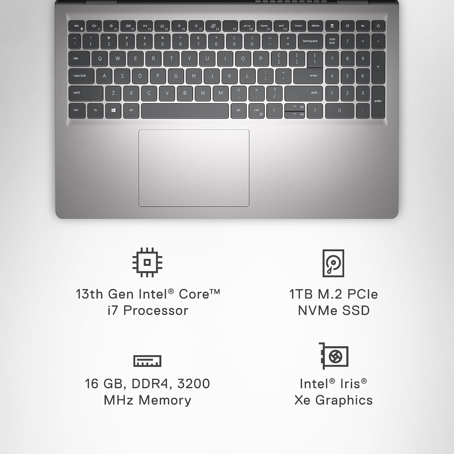 Dell Inspiron 15 3530 Laptop - 15.6-inch FHD (1920 x 1080) Touchscreen Display, Intel Core i7-1355U, 16GB DDR4 RAM, 1TB SSD, Intel Iris Xe Graphics, Windows 11 Home, 6-Months Migrate - Platinum Silver