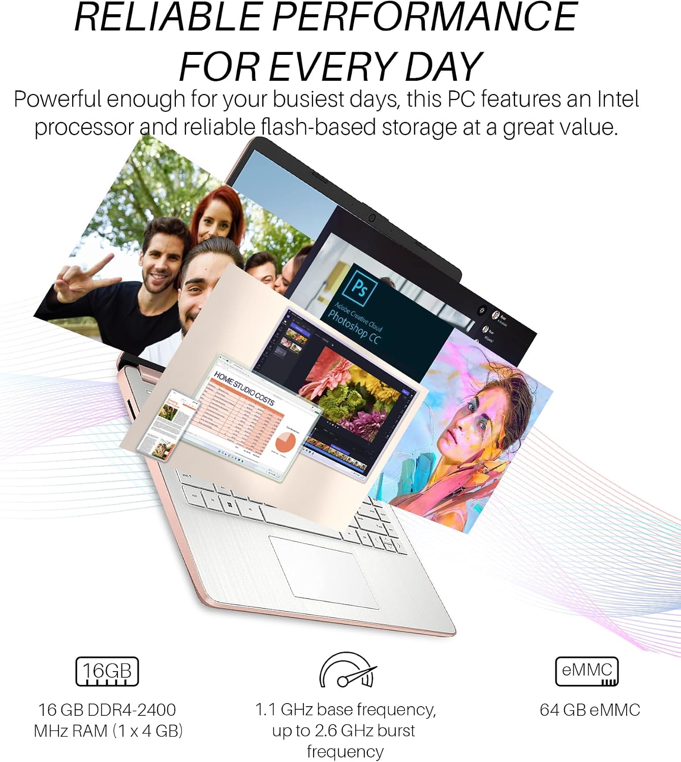 HP Stream 14 inch Laptop for Student and Business, Intel Quad-Core N4120 Processor, 16GB RAM, 64GB eMMC, 1-Year Office 365, Webcam, Long Battery Life, Slim Laptop, Wi-Fi, Win 11 S