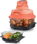 Ninja Crispi 4-in-1 Glass Air Fryer | 450°F | Non-Toxic | 4QT & 6-Cup Glass Containers w/Lids | Microwave, Freezer, Dishwasher Safe | Max Crisp, Air Fry, Bake, Recrisp | Orange Pepper | FN101OR