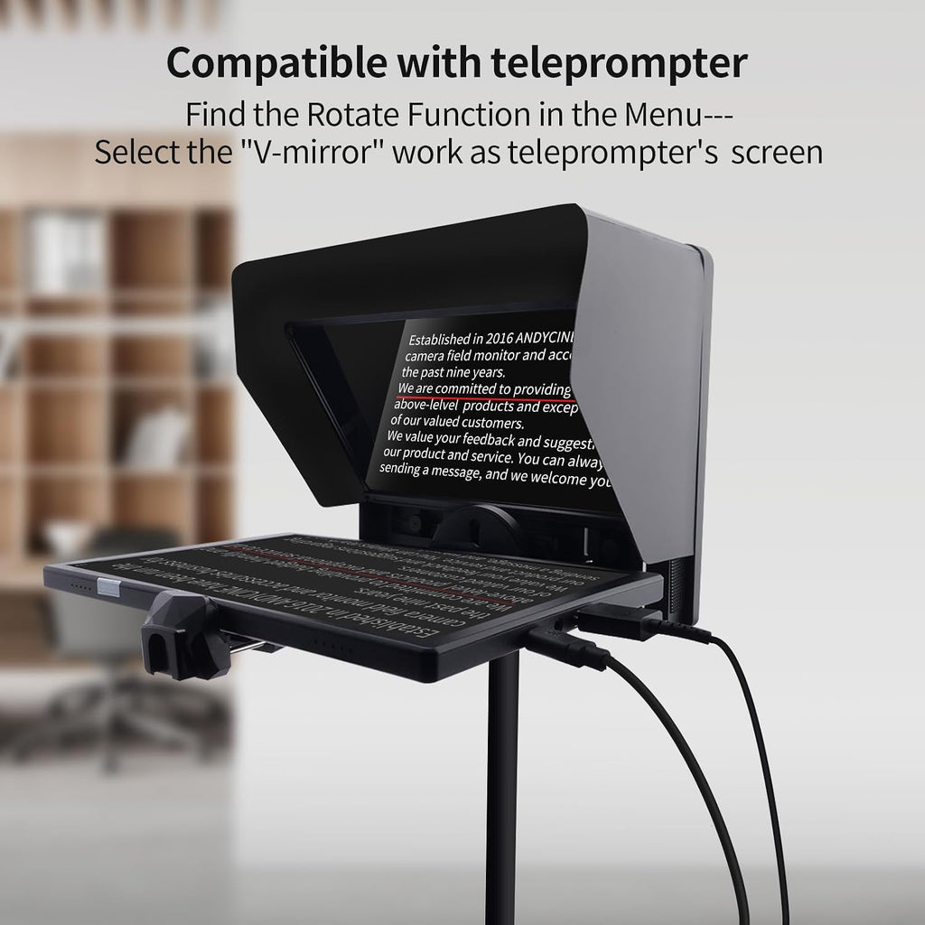 FEELWORLD D10 10.1inch 1920x1200 Telepromter Monitor Build-in Speakers 75mm Vesa,Image Flip Portable Touchscreen HDMI Monitor Compatible for for PC, Camera, Game Console