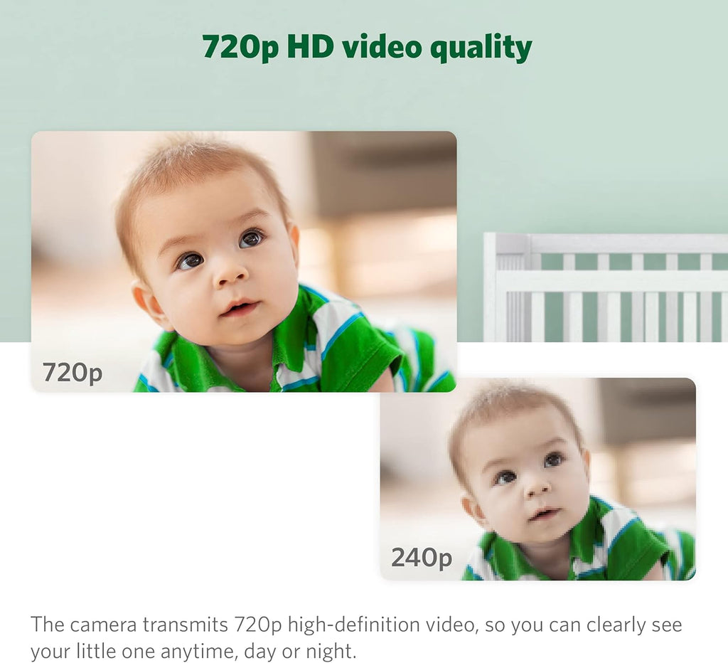 LeapFrog LF915HD Baby Monitor, 5' 720p Screen, 360° Pan & Tilt with 8X Zoom Camera, Color Night Vision, Night Light, Two-Way Intercom, Secure Transmission No WiFi