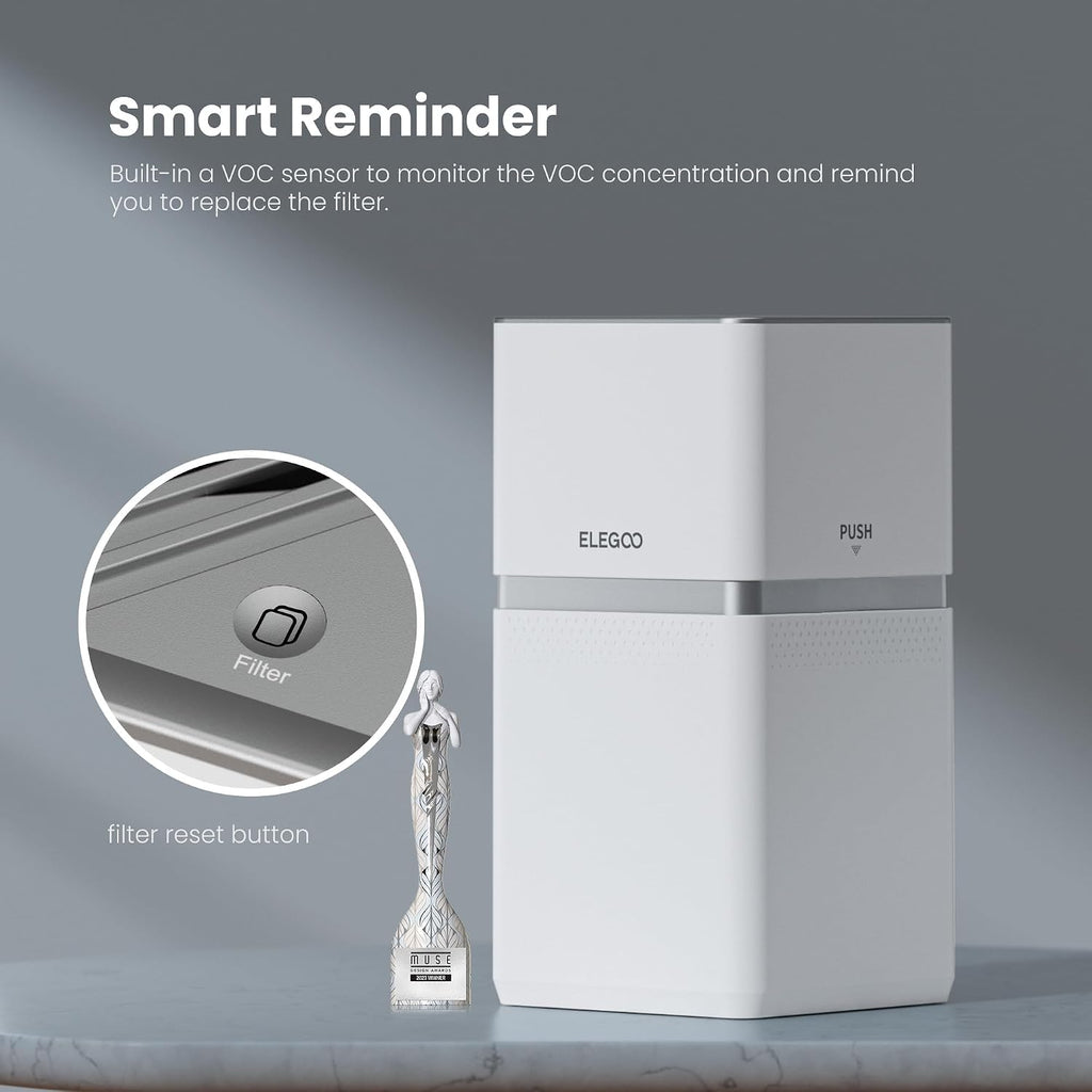 ELEGOO MARSMATE Air Purifier, Remove Up to 95% TVOC, Compatible with Saturn 8k, Saturn 2, Saturn 3, Saturn 3 Ultra, Mars 4 DLP, Mars 4 MAX, Jupiter, Jupiter SE, Saturn 4, Saturn 4 Ultra 3D Printers