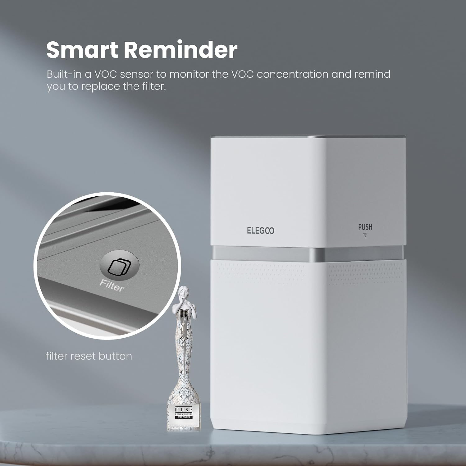 ELEGOO MARSMATE Air Purifier, Remove Up to 95% TVOC, Compatible with Saturn 8k, Saturn 2, Saturn 3, Saturn 3 Ultra, Mars 4 DLP, Mars 4 MAX, Jupiter, Jupiter SE, Saturn 4, Saturn 4 Ultra 3D Printers