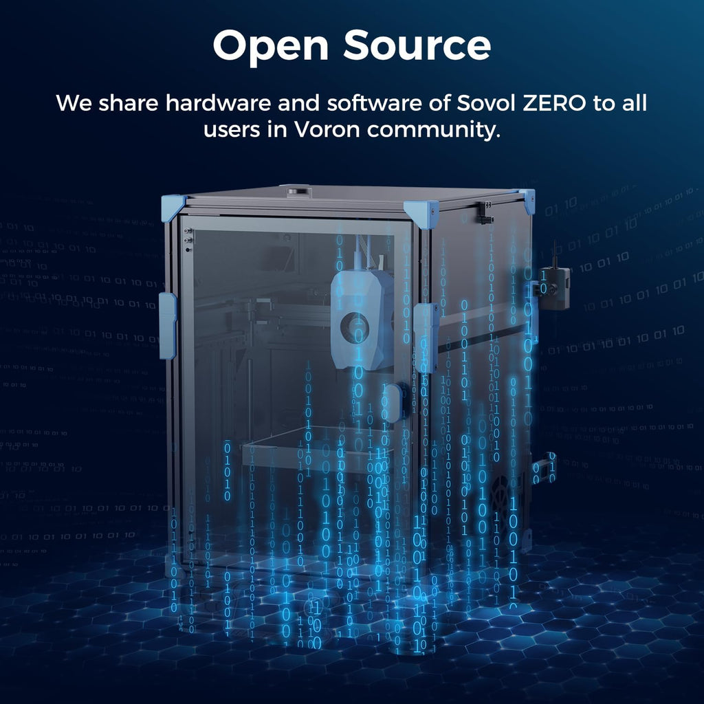 Sovol Zero 3D Printer, 1200mm/s High Speed CoreXY 3D Printers with Eddy Scanning & Pressure Sensing, 350℃ Nozzle & 120℃ Heated Bed Heating, XYZ Full Linear Rails Open Source Build Volume 6X6X6in