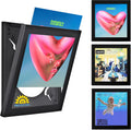 Art Vinyl Play & Display 12″ Vinyl Record Frame, Pack of 3 – UV-Resistant Wall-Mount LP Frames, Front-Loading Record Holders & Album Display, Black