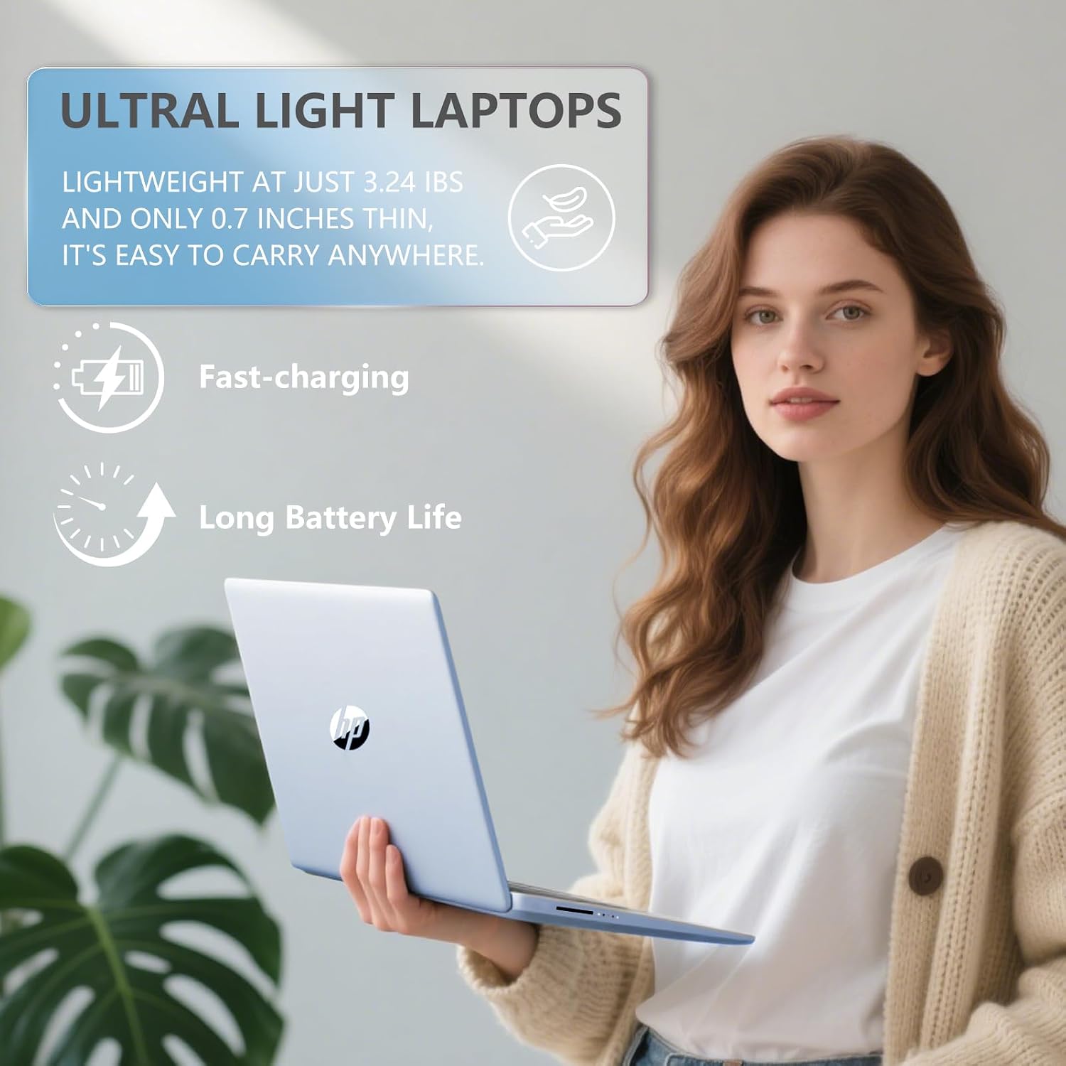 HP 14 Elite Laptop, 16GB RAM, 1.12TB Total Storage (128GB UFS+1TB Cloud), Sky Blue, Office 365, Intel 4-Core, Win11, Copilot AI, 11Hr Battery, Alpacatec Mouse