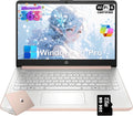 HP 2025 New 14 Laptop for Student & Business - AI-Powered 1-Y Office 365, Intel Quad-Core CPU, Ultra-Light, 16GB RAM, 384GB Storage (128GB UFS+256GB SD Card), 14 inch LED, Win 11 Pro, Pale Rose Gold