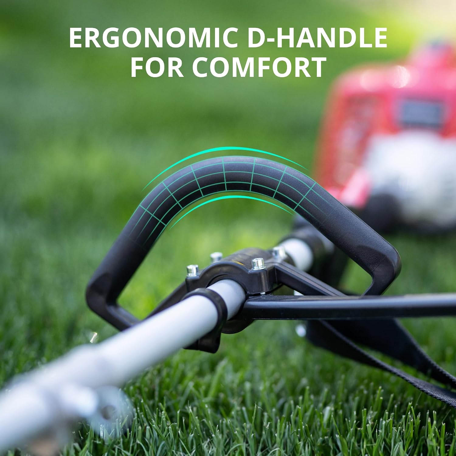26cc Gas Powered Weed Wacker, 3-in-1 String Trimmer/Edger/Brush Cutter, 2-Cycle Air-Cooled Engine, 16' Cutting Width, 10' Brush Blade, Rubber Handle & Shoulder Strap, Quick Start