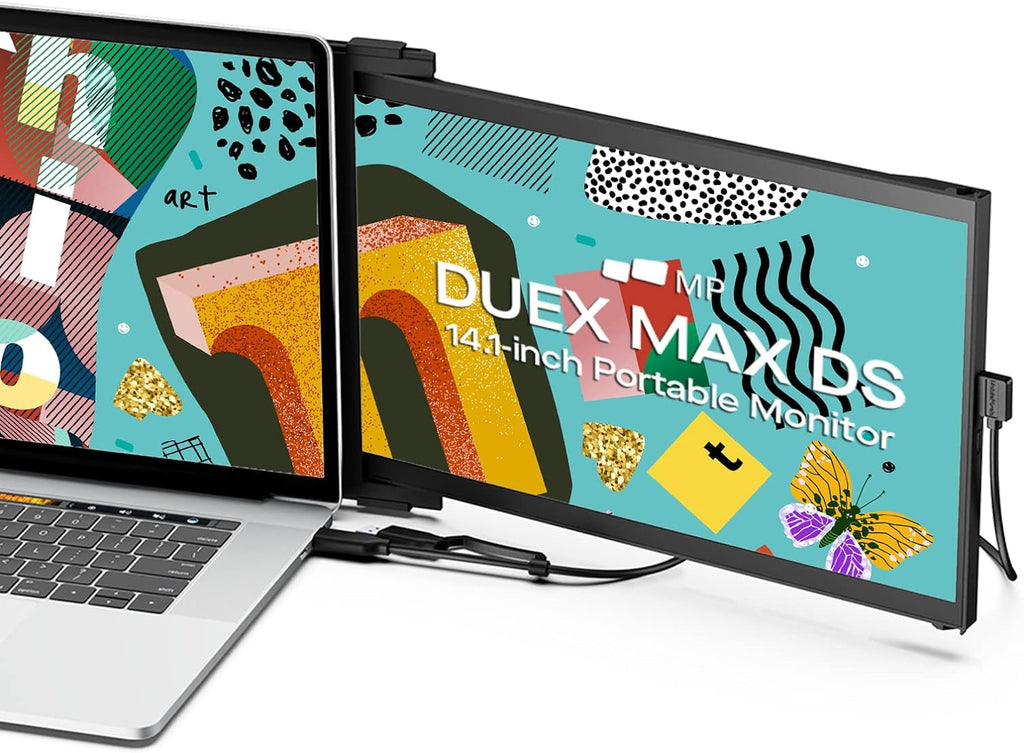 New Mobile Pixels Duex Max DS 14.1'' FHD Portable Monitor, USB Type-C/HDMI Plug and Play 1080p Laptop Monitor Extender, Portable Screen for 14'' to 17 '' Laptops, Mac/Windows/Android/Switch Compatible