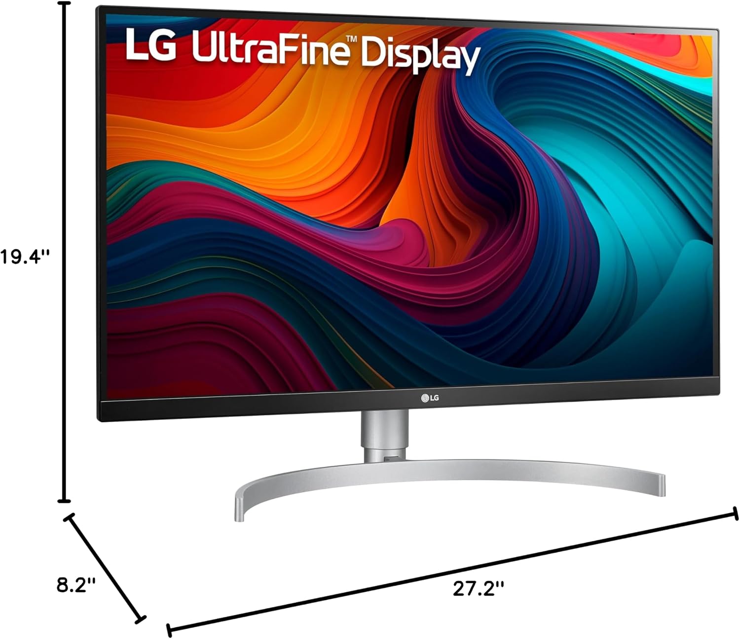 LG 27UN850-W Ultrafine Computer Monitor 27-Inch UHD 4K UHD 2160p IPS with VESA DisplayHDR 400 AMD FreeSync and USB-C - White/Silver