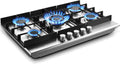 Eascookchef 30 inch Gas Cooktop, Gas Stove Top with 5 High Efficiency Burners, Bulit-in Stainless Steel Propane Cooktop for Kitchen, NG/LPG Convertible Stovetop, Thermocouple Protection