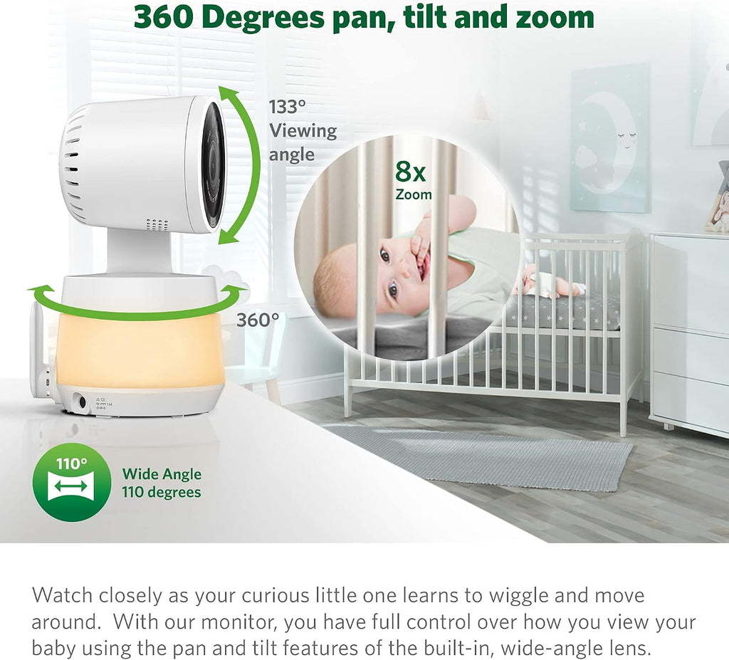LeapFrog LF930HD Baby Monitor, 7' 720p HD Display,Video Baby Monitor with Camera and Audio, 1080p Smart Remote Access,360° Pan & Tilt,Color Night Light &Vision, Two-Way Intercom