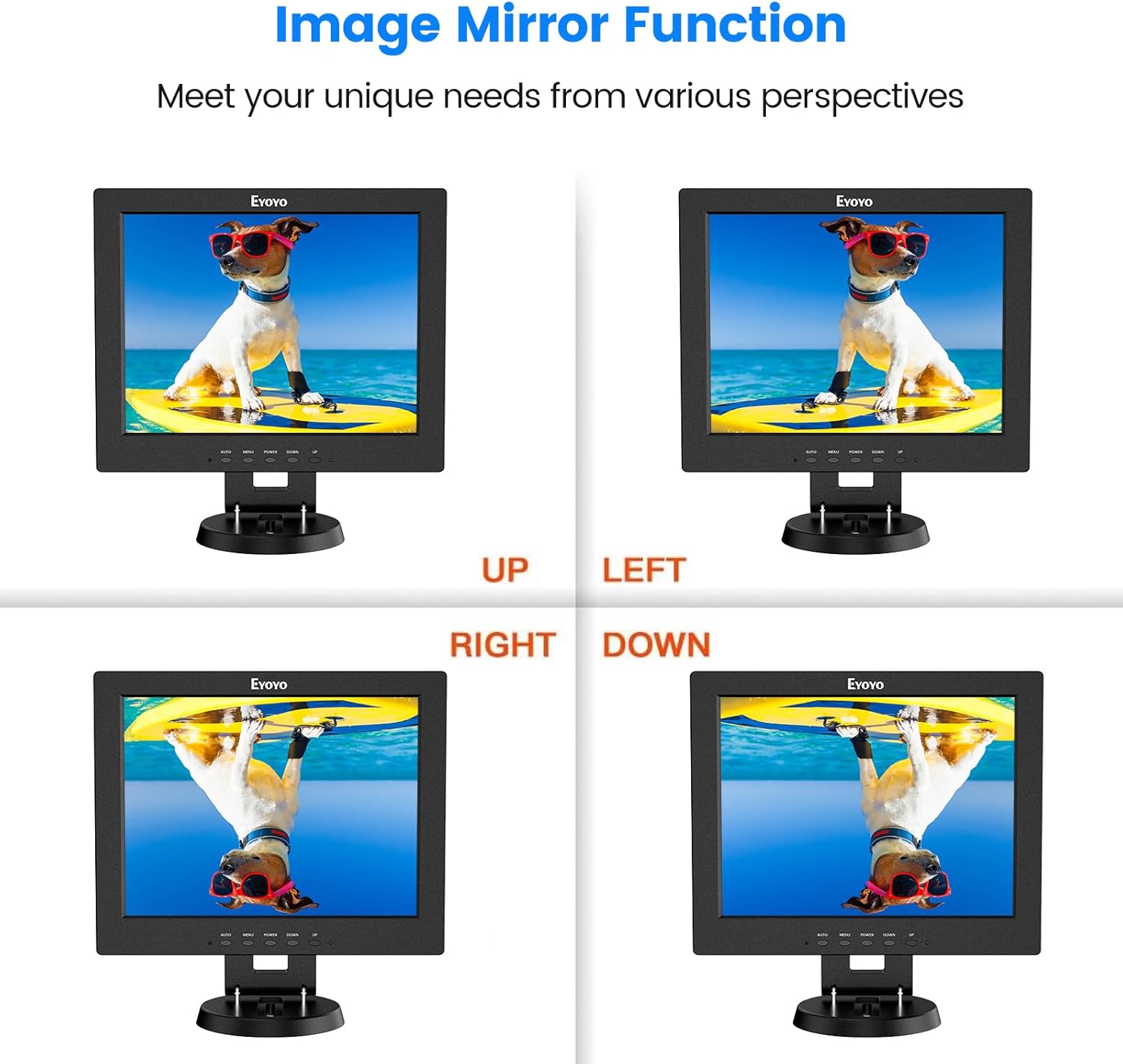 Eyoyo 12 Inch HDMI Monitor with BNC VGA AV HDMI Input 800x600 Portable 4:3 TFT LCD Mini HD Color Screen with Built-in Speaker