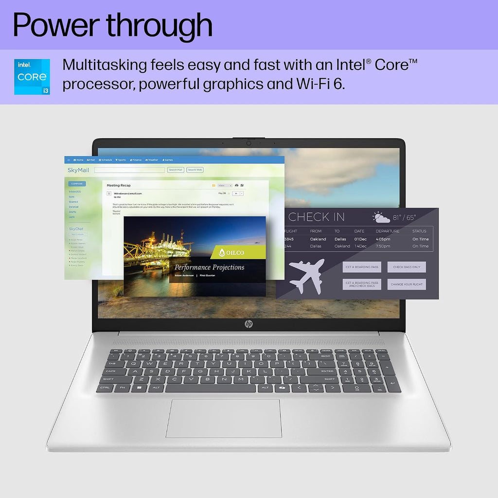 HP 17 Inch Laptop Computer for Business & Students 2025, 17.3' HD+ Display, Intel 8-Core i3 Processor, 32 GB RAM, 1 TB SSD, Copilot AI Key, Long Battery Life, Wi-Fi 6, Windows 11 Pro, Accessory Kit