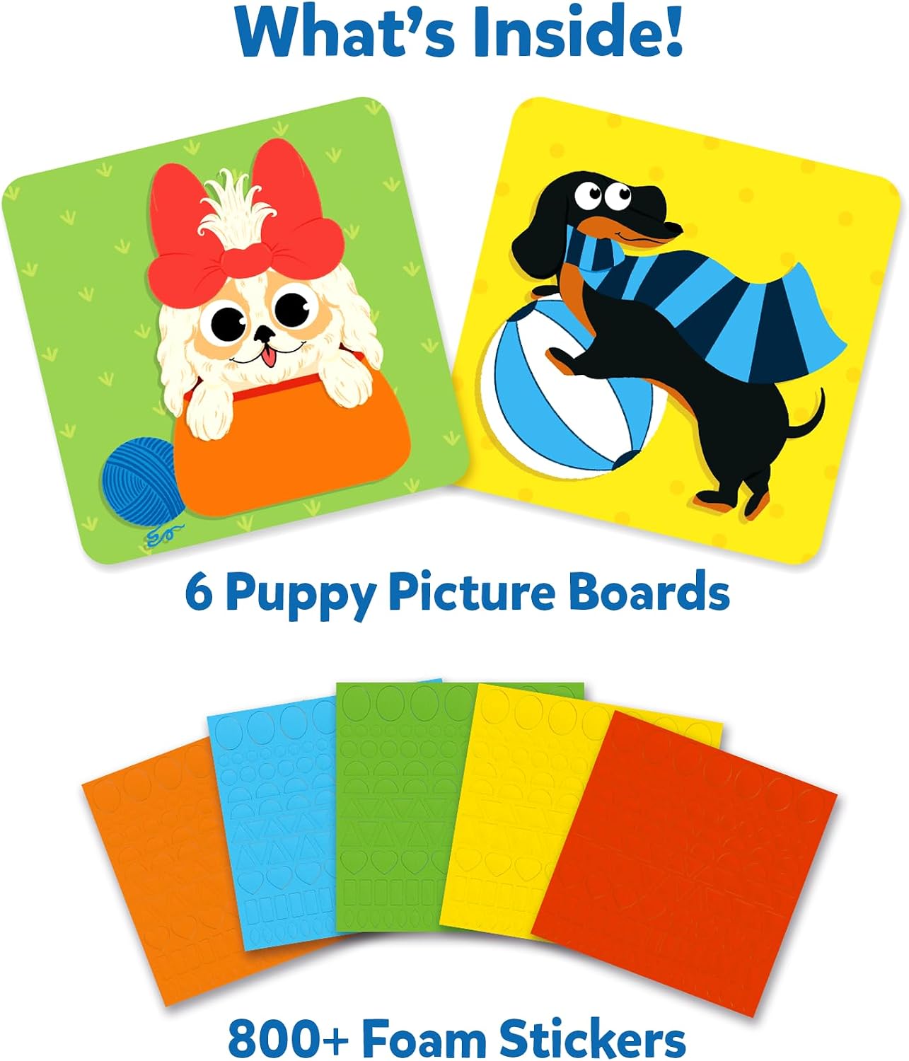 Skillmatics Foam Sticker Art Activity - Puppies, Mess-Free Fun for Kids, 800+ 3D Foam Stickers, DIY Felt Craft Kits, Gifts for Girls & Boys Ages 3, 4, 5, 6, 7