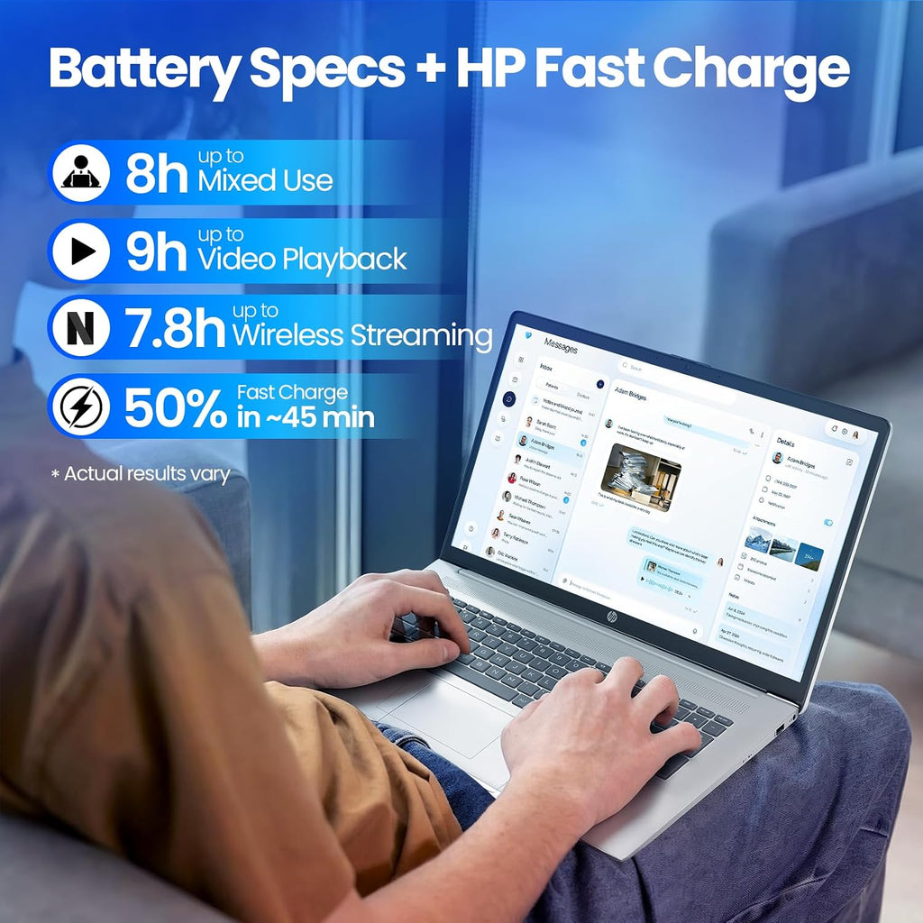 HP 17.3-inch Touchscreen Business Laptop - 36 GB RAM, 1 TB SSD, AMD Ryzen 5 7530U, Windows 11 Pro, Fast Charge, Privacy Webcam, AI Voice Recorder Bundle for Student & Work