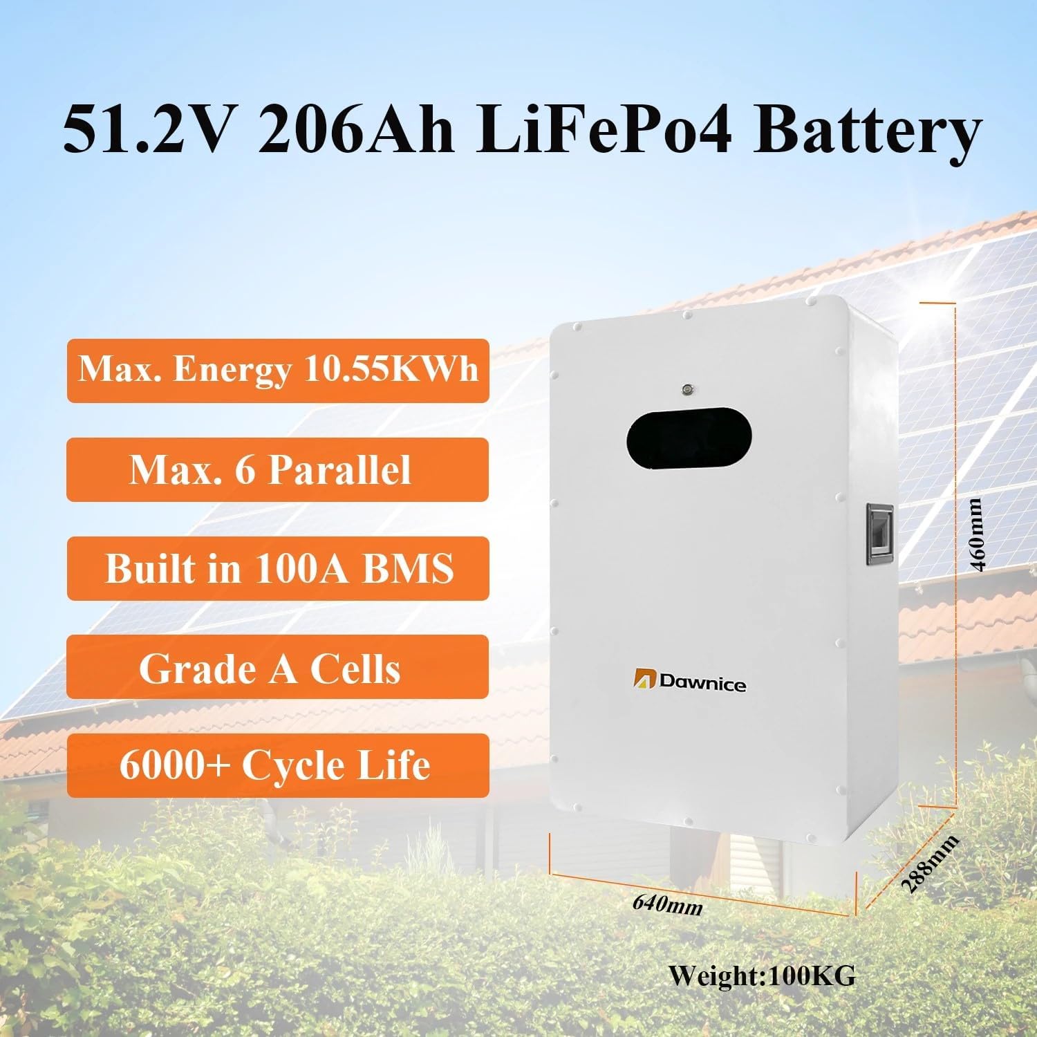 10KW Off Grid Solar System Complete Kit with 16PCS*550W Solar Panels 48V 10KW Off Grid Inverter 2Sets 51.2V LiFeP04 Battery (16pcs*550W+1 * 10KW Inverter+2Sets*10Kwh Battery)