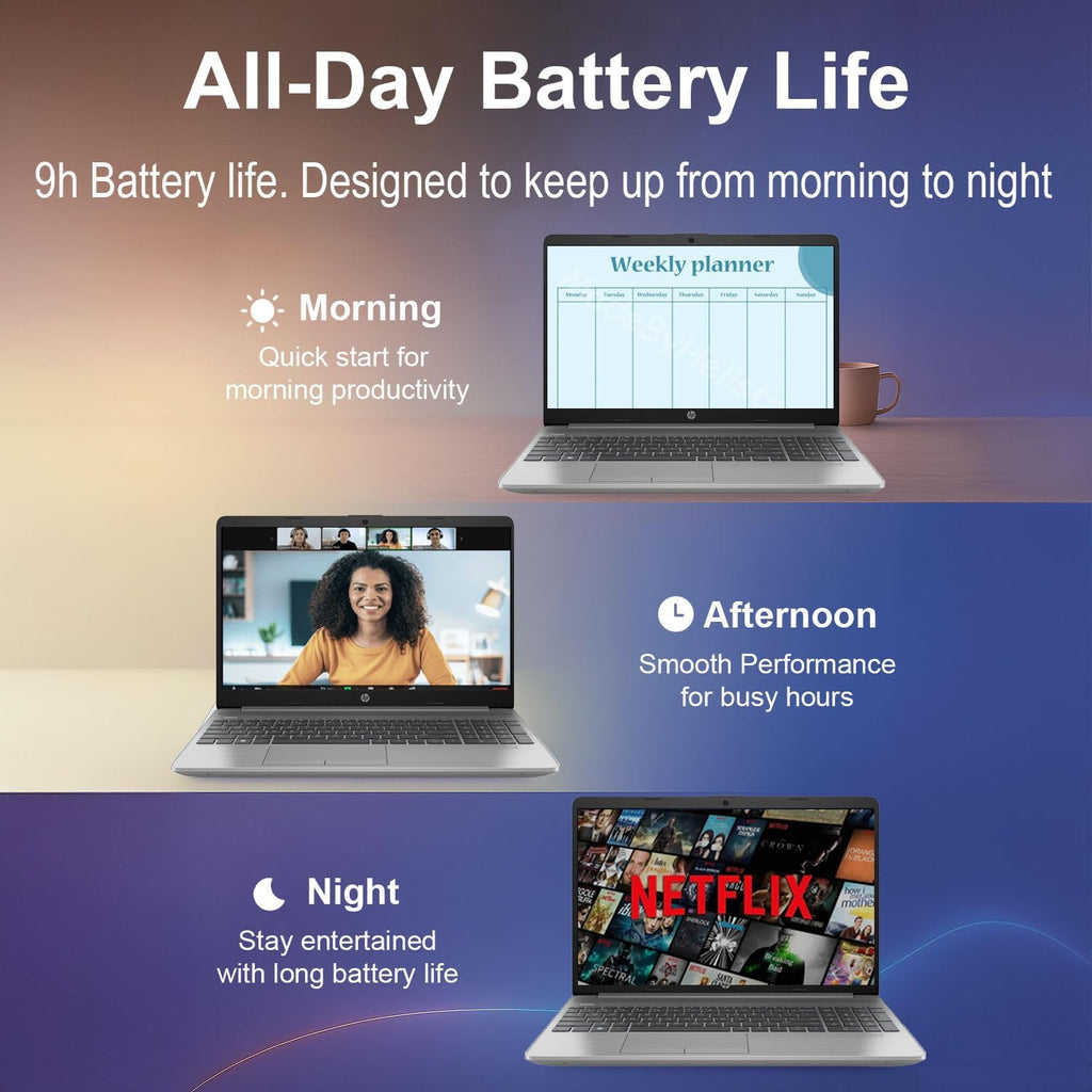 HP Pavilion Laptop | Intel Processor | 8GB DDR4 RAM | 256GB PCIe SSD | 15.6' FHD 1080p Display | Windows 11 Home | Wi-Fi 6 | Full-Size Keyboard | All-Day Performance for Work & Study | WOWPC USB