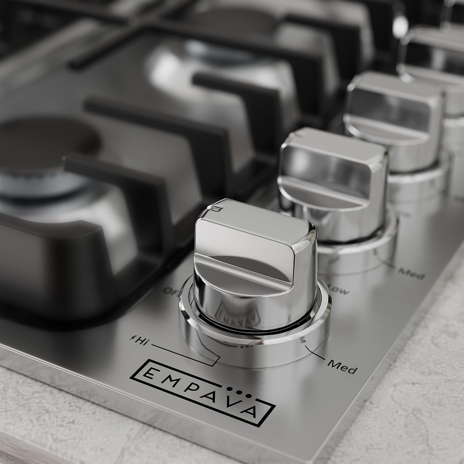 Empava 36 Inch Gas Cooktop,6 World-Class SABAF Burners Made in Italy,Stainless Steel Stove Top Bulit-in,Certified by CSA,for Homes, kitchens