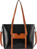 BOSTANTEN Leather Laptop Bag Work Tote for Women Shoulder Handbag Briefcase 15.6 inch Satchel Computer Bag