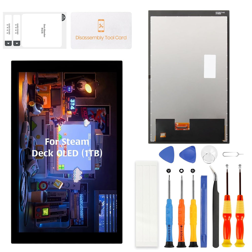 Olivechard Steam Deck OLED Screen Replacement 1TB 7.4' Anti-Glare Matte Display Assembly for Valve SteamDeck OLED 2023 (1TB Only) Touch Digitizer Repair Panel Not for LCD 2022 or Glossy OLED