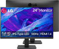 LG 24 inch IPS LCD FHD (1920 x 1080) Monitor, 16:9-100Hz, AMD FreeSync, Tilt and VESA, Low Blue Light, Flicker Safe, HDMI & VGA, 5ms Response Time, Matte Black