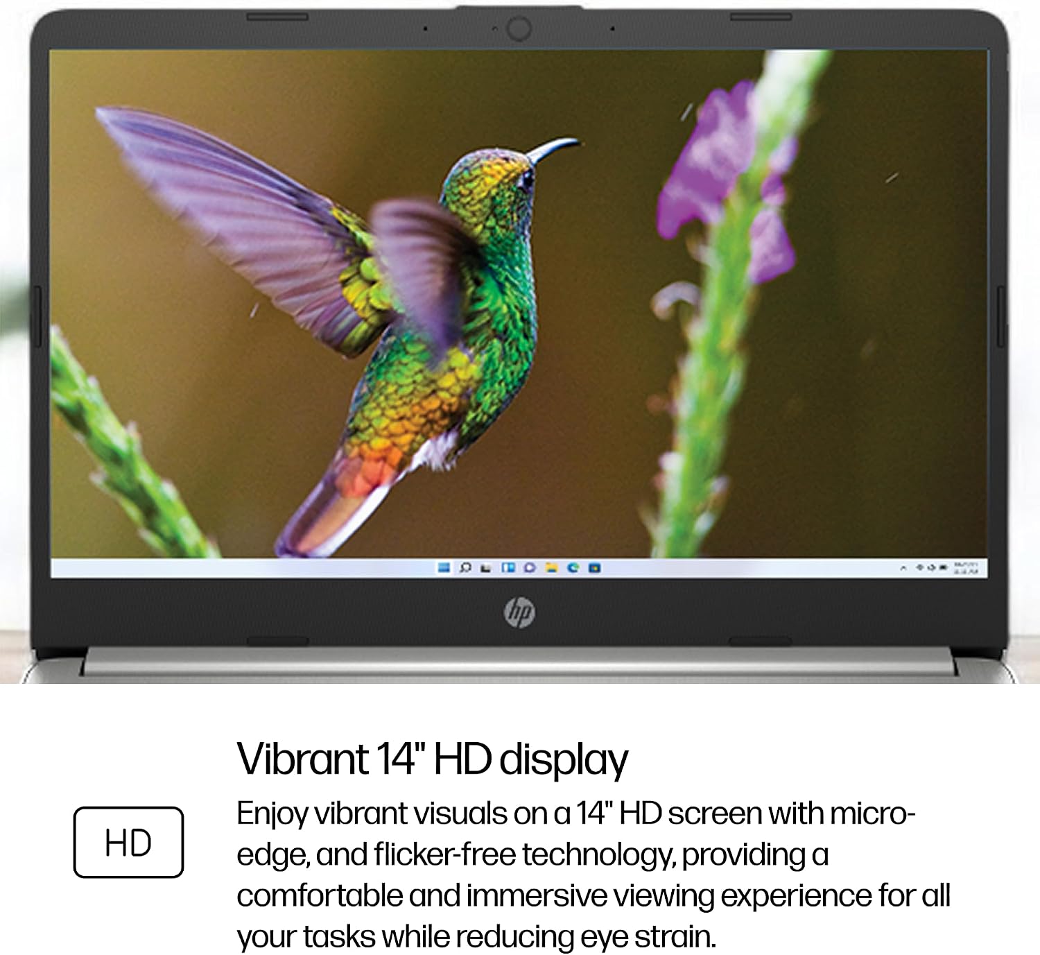 HP 14 inch Laptop, HD Display, Intel Core i3-1215U, 8 GB RAM, 256 GB SSD, Intel UHD Graphics, Windows 11 Home in S Mode, Natural Silver, 14-dq5009nr