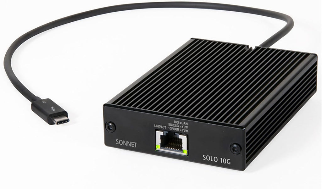 Sonnet Technologies Solo 10G Thunderbolt 3 to 10GBASE-T Ethernet Fanless Adapter (SOLO10G-TB3)