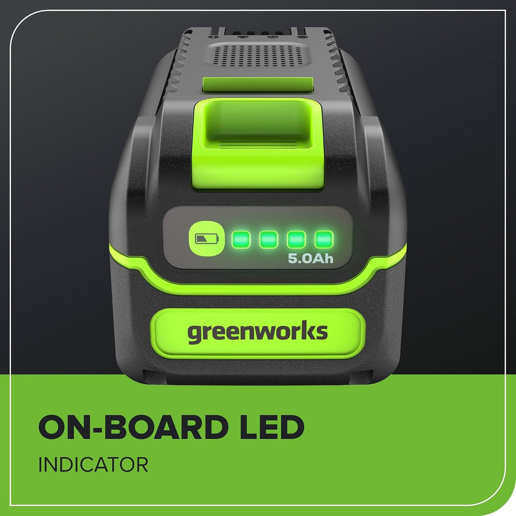 Greenworks 40V 5.0Ah Lithium-Ion High-Power Battery, Upgraded with 22% Power Boost (Genuine Battery / 75+ Compatible Tools)
