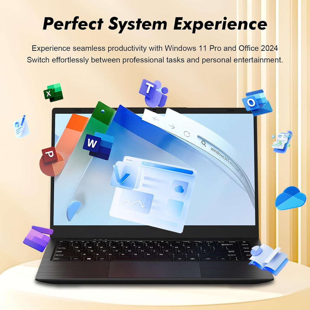 15.6 Inch Laptop Computer, Laptop with Gold 6500Y (Beat N5095, Up to 3.4GHz), 32GB RAM 1TB SSD, 1080P FHD IPS Display, Bluetooth, WiFi, HDMI, Type-C, 38WH Battery, Laptops