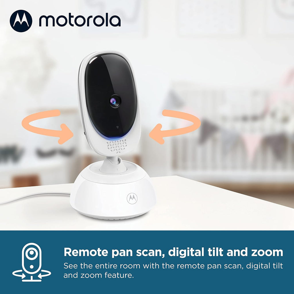 Motorola Nursery Video Baby Monitor with 2 Cameras, 5' Screen, 2-Way Audio, Night Vision, Temperature Sensor, No WiFi,1000ft Range, Lullabies, VM75-2