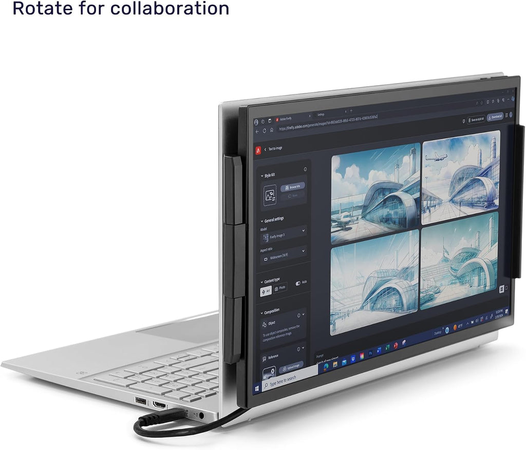 SideTrak Swivel 15.6' Attachable Portable Monitor for Laptop | FDH TFT Laptop Dual Screen | Mac, PC & Chrome Compatible | Swivel Hinge Laptop Screen Extender | USB-C Port