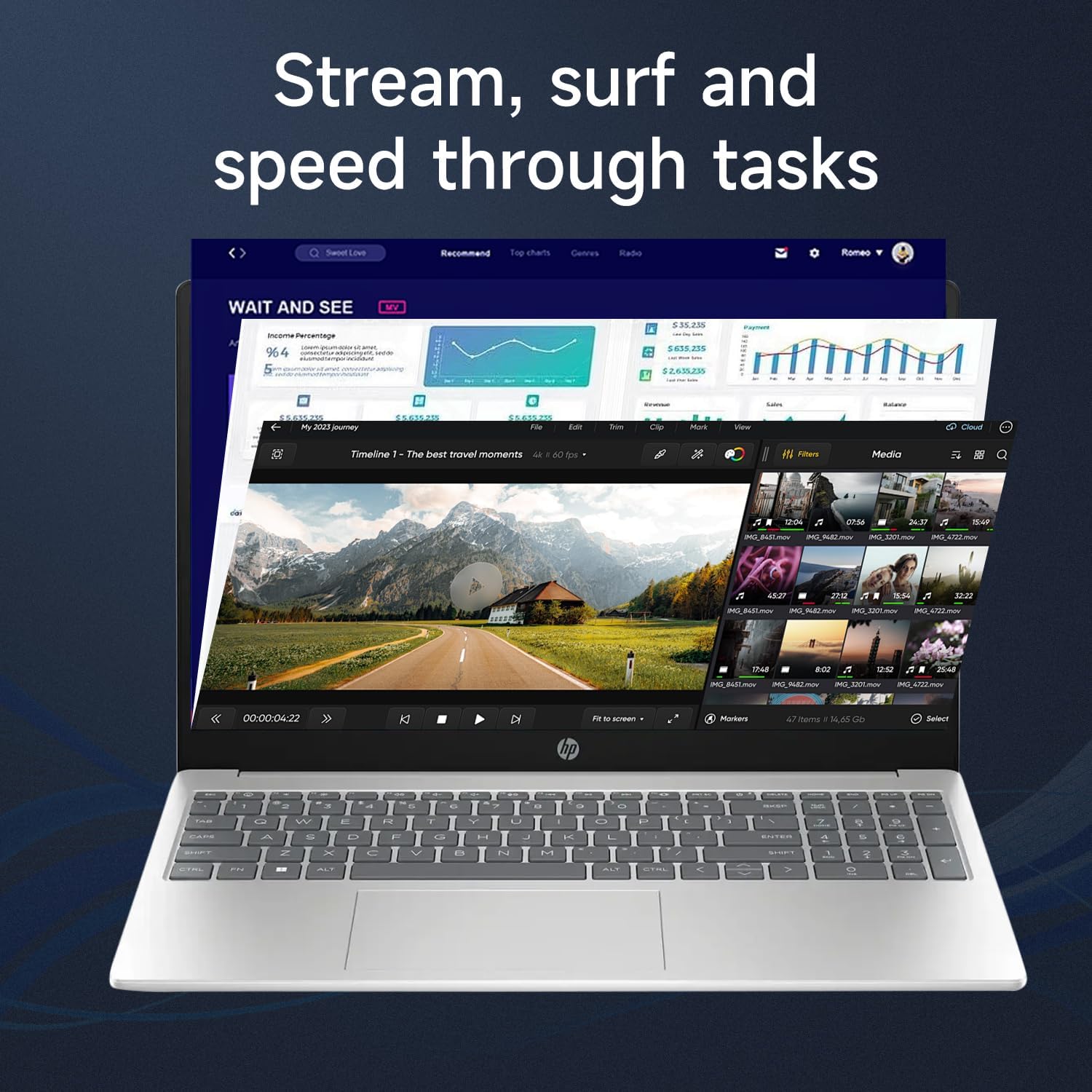 HP 15.6' HD Touchscreen Laptop, Intel Core i5-1235U, 16GB RAM, 1TB PCIe SSD, Webcam, HDMI, Numeric Keypad, Wi-Fi 6, Windows 11 Home, Silver, Bundle with Thunderobot ML101 Wireless Mouse