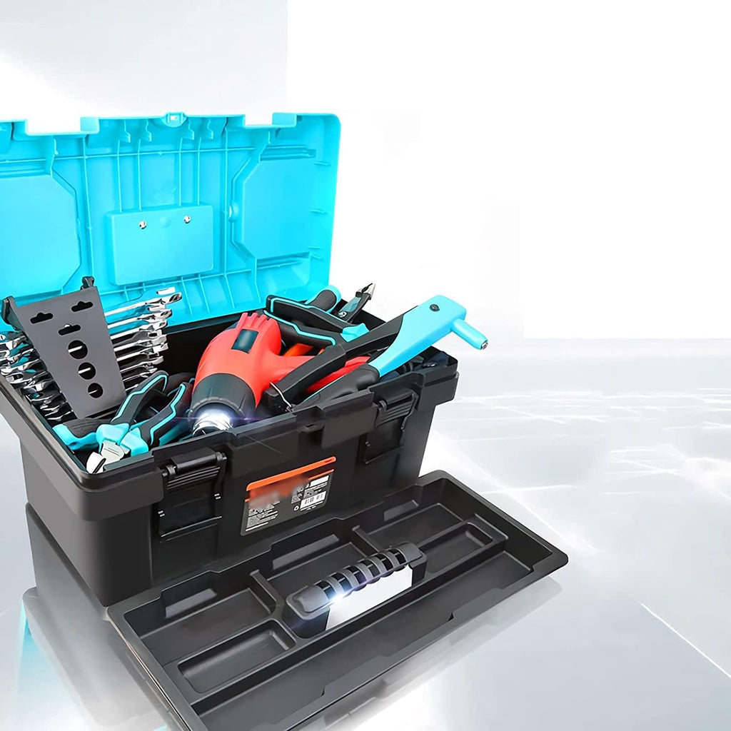 LIOONS Tool Box Plastic Portable Tool Boxes Lightweight Tool Kit with Removable Inner Tray and Handle Storage Case Storage Tool Set