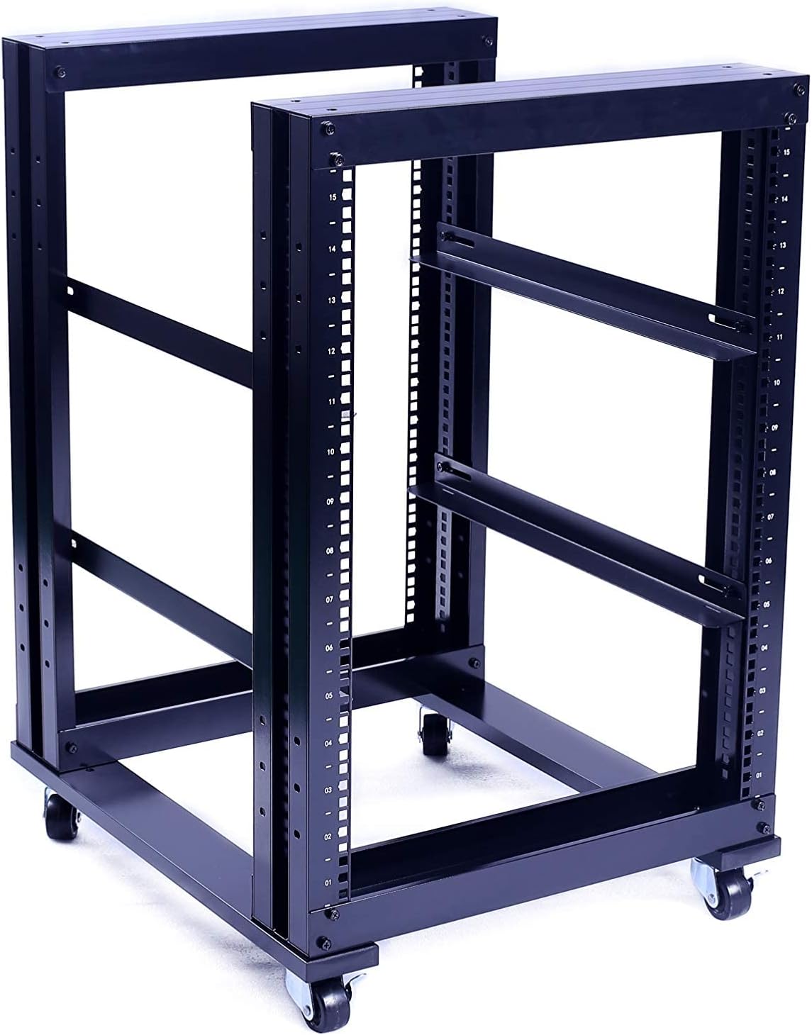 15U 4 Post Open Frame 19inch Server/Audio Steel Rack 31inch Deep Aluminum UL Certified