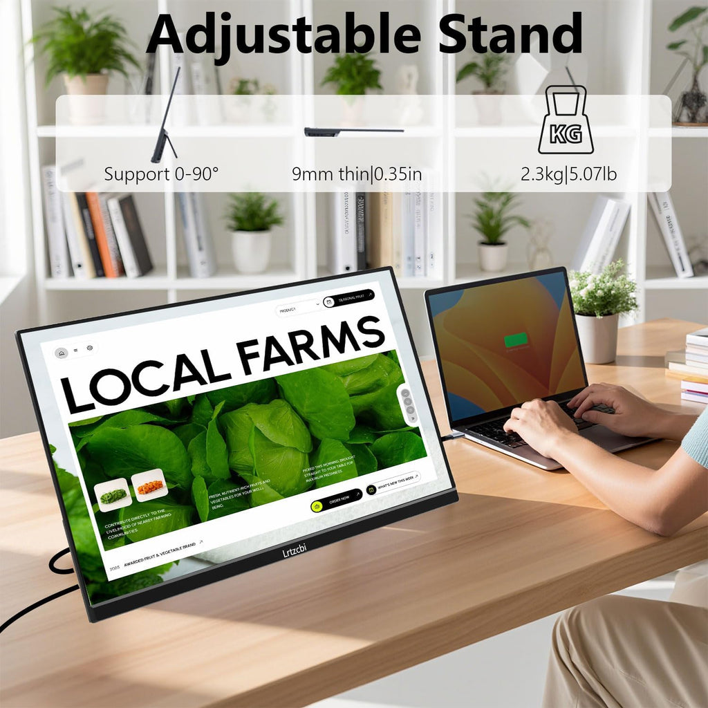 23.8' Large Portable Monitor 200Hz FHD 1080P IPS Freesync External Computer Display with USB C HDMI, Built in Speakers and Stand Portable Gaming Monitor for Laptop Phone PC Mac PS4 Xbox