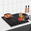 Ceramic Cooktop, 22 * 20 Inch Built-in 4 Burners Electric Stove, Cooker Hob with Touch Control Child Lock Timer Electric Stove with Hard Wire 3000W 110V