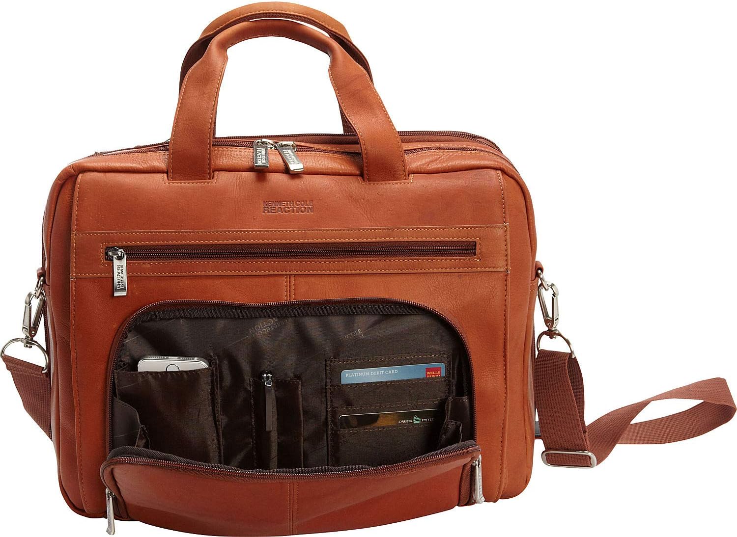 Kenneth Cole REACTION 'Out of the Bag' Manhattan Colombian Leather 15.6' Laptop Briefcase Travel Business Case Bag