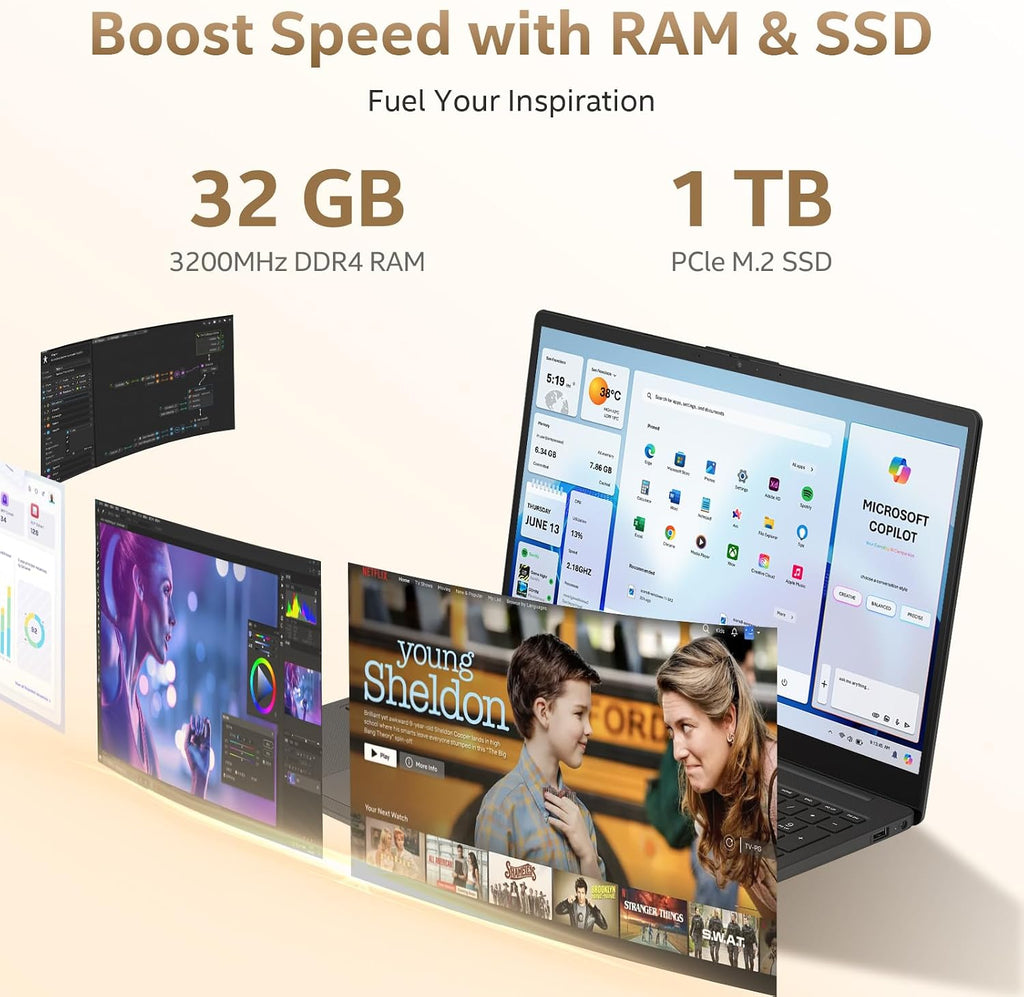 HP 255 G10 Business Laptop 15.6' FHD IPS Display, AMD Ryzen 7 7730U (8-Core), 32GB RAM, 1TB SSD, Windows 11 Pro, Copilot AI, WiFi 6, Bluetooth, Numeric Keyboard, with G255 Pro Accessory Kit Box