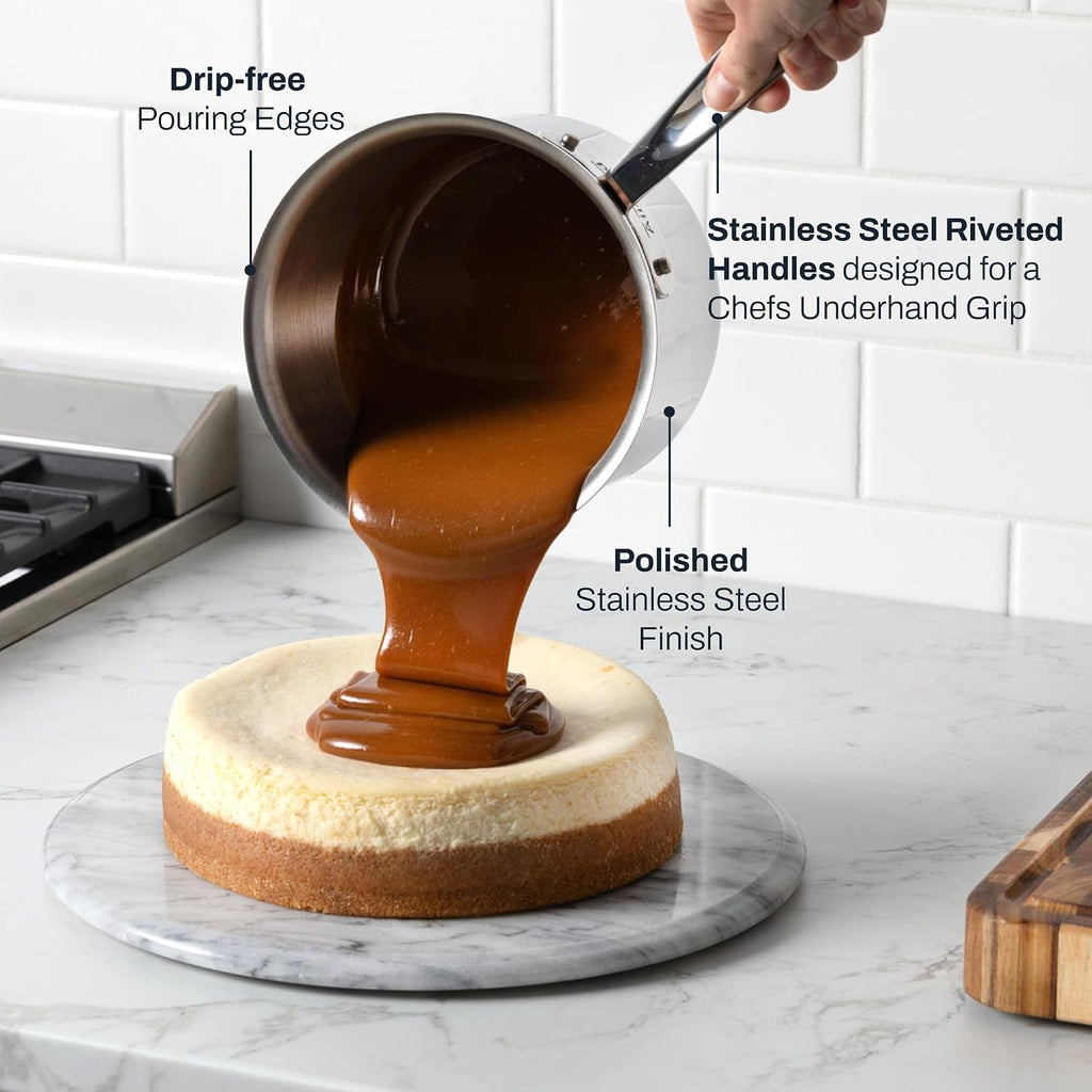 All-Clad D3® Stainless Steel 1 Quart Sauce Pan Covered- Made in the USA- The Original Bonded Professional Cookware- Oven Safe & Induction Compatible