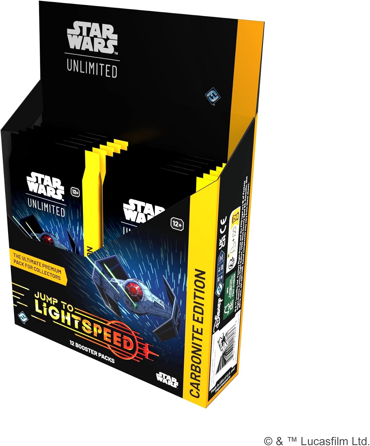 Star Wars: Unlimited TCG Jump to Lightspeed Carbonite Booster Display - 12 Packs, Exclusive Cards, Foils & Hyperspace Variants! Ages 12+, 2+ Players, 20 Min Playtime, Made by Fantasy Flight Games