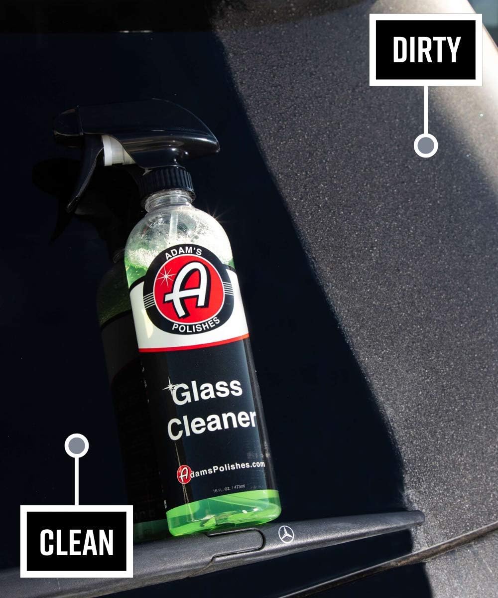Adam's Polishes Glass Cleaner - Car Window Cleaner | Car Wash All-Natural Streak Free Formula for Car Cleaning | Safe On Tinted & Non-Tinted Glass | Won't Strip Car Wax or Paint Protection