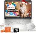 HP 14 inch Laptop for Student Business, Intel Processor N150, 16GB RAM, 384GB Storage(128GB eMMC+256GB MSD), Copilot AI, Windows 11 Pro, Wi-Fi 6, HD Camera, 1 Year Microsoft 365, Long Battery Life