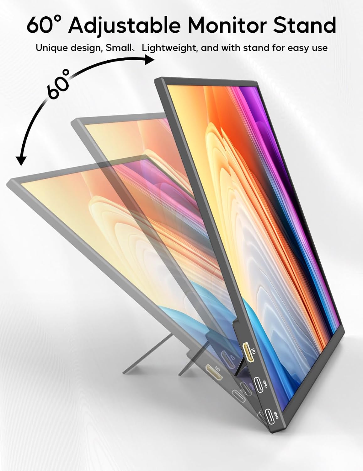 KEEPTIME 4K Portable Monitor 13.4' 3840 x 2400 UHD USB-C HDMI Laptop Monitor, 100% sRGB IPS Computer Gaming Display HDR Travel Monitor w/Speakers for Laptop Xbox PS5 Switch PC Phone
