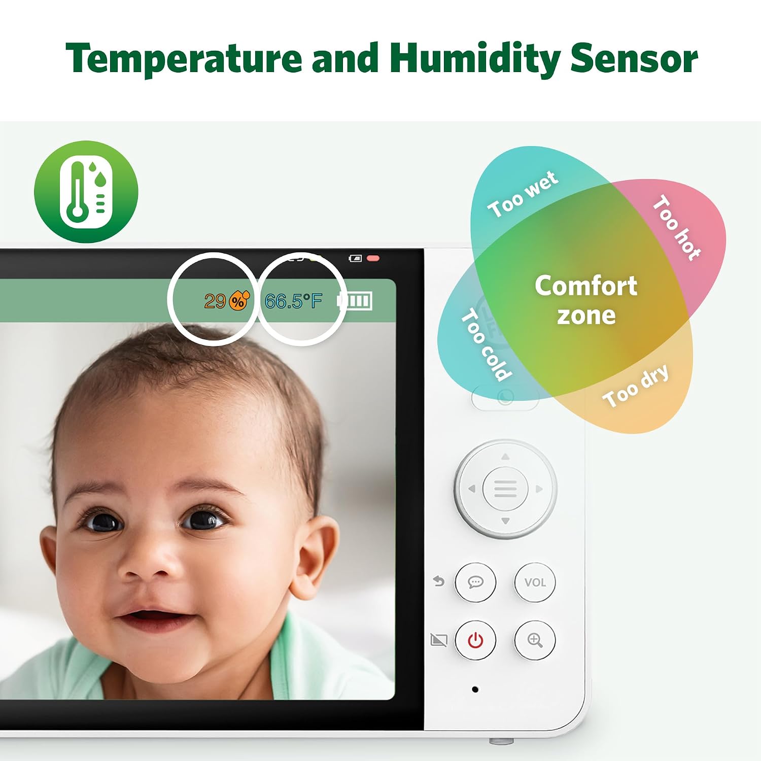 LeapFrog LF920-2HD 2-Camera Video Baby Monitor with 7' HD Screen - Split Screen, 1080p Color Night Vision, 360° Pan Tilt 8X Zoom, Night Light, Temp & Humidity Sensor, 1000ft Range - No WiFi Needed