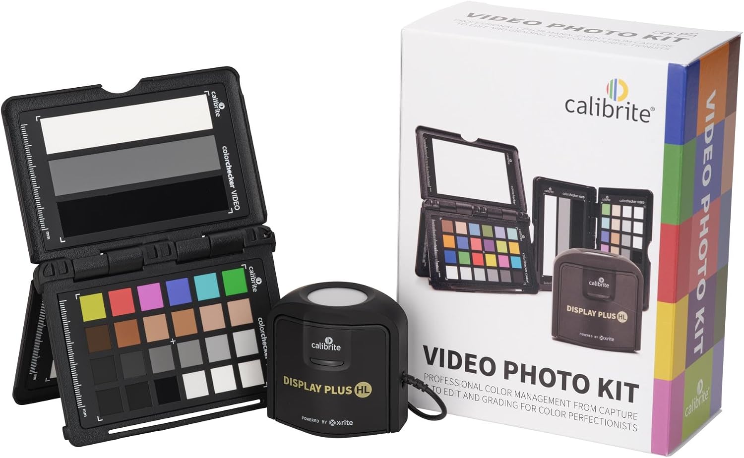 Calibrite Video Photo Kit with Display Plus HL Colorimeter and ColorChecker Passport Video 2, 10,000 Nit Monitor Calibration, Camera Reference System for Photo and Video Accuracy (CCPLHL-PPV2)