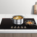 VEVOR SK-92IHA36CK04 9200W Electric Countertop Burner Knob Control Stove, Built-in Induction Cooktop with 12 Temperature Settings, Glass Surface, Auto Shut-Off, 36in 5 Burners/220V, Black