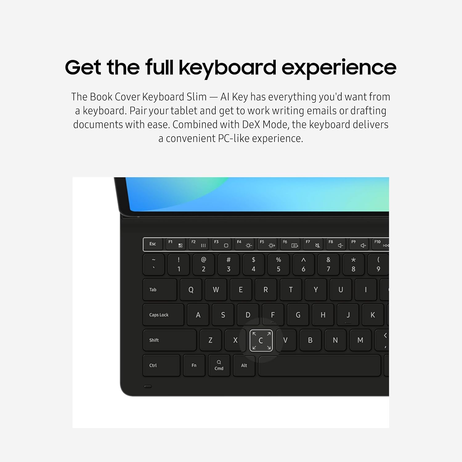Samsung Galaxy Tab S10 FE 128GB WiFi Android Tablet + Book Cover Keyboard Slim, Large Display, Long Battery Life, Powerful Processor, S Pen, US Version, 2025, 2 Yr Manufacturer Warranty, Blue