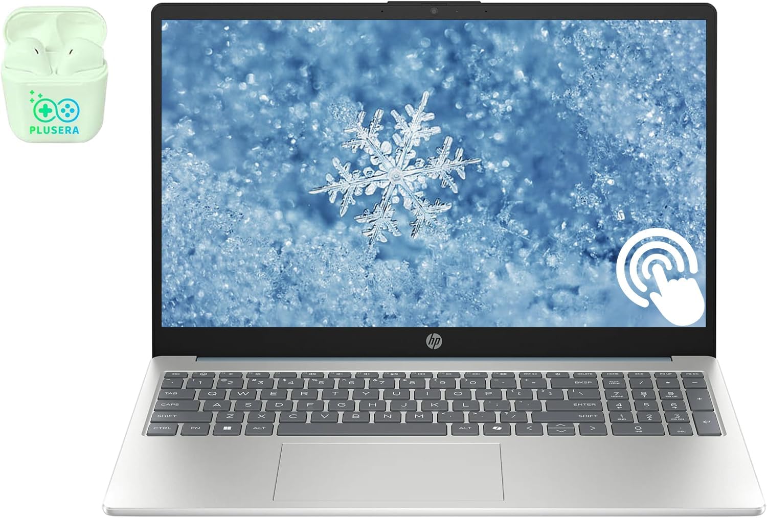 HP 15.6' FHD Touchscreen Business & Student Laptop, 16GB RAM 512GB SSD, 8-Cores Intel Core i3, Windows 11, PLUSERA Earphones, Moonlight Blue