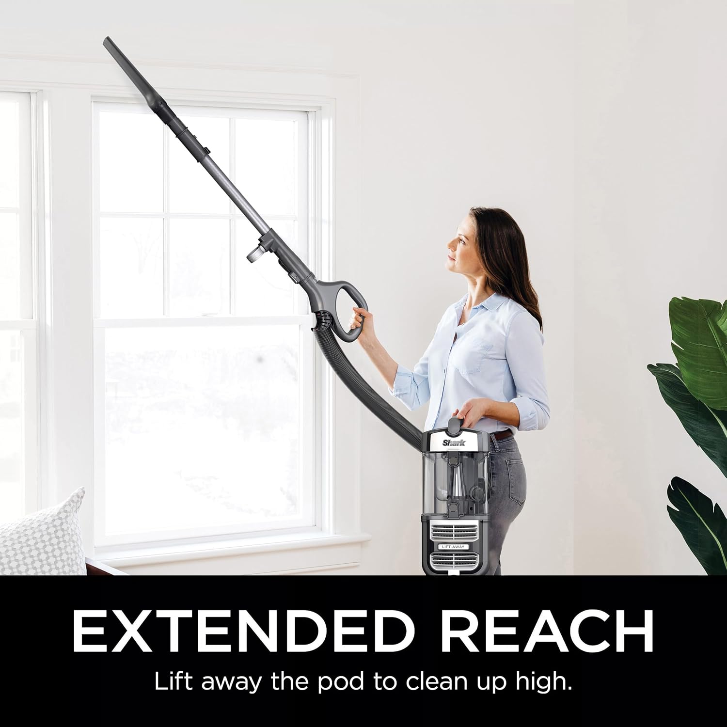 SHARK UV730 Navigator Lift-Away Upright Vacuum, PowerFins HairPro Self-Cleaning Brushroll, HEPA Filter with Anti-Allergen Technology, LED Headlights, Swivel Steering, Gray